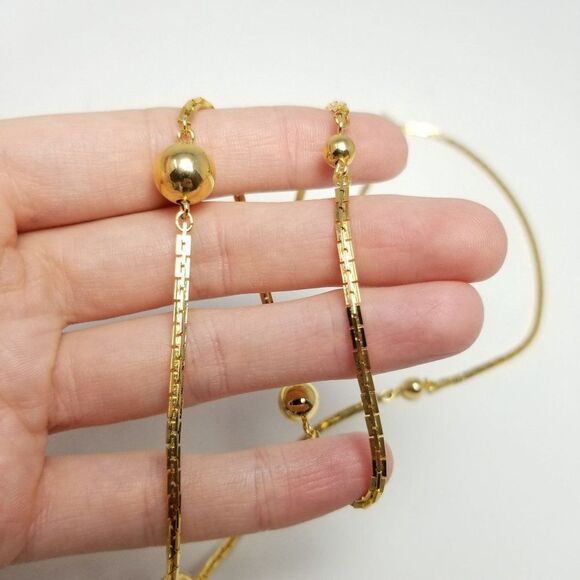 Vintage Avon Gold Tone Chain Necklace, with Beaded Design, Classic Estate - Picture 2 of 6